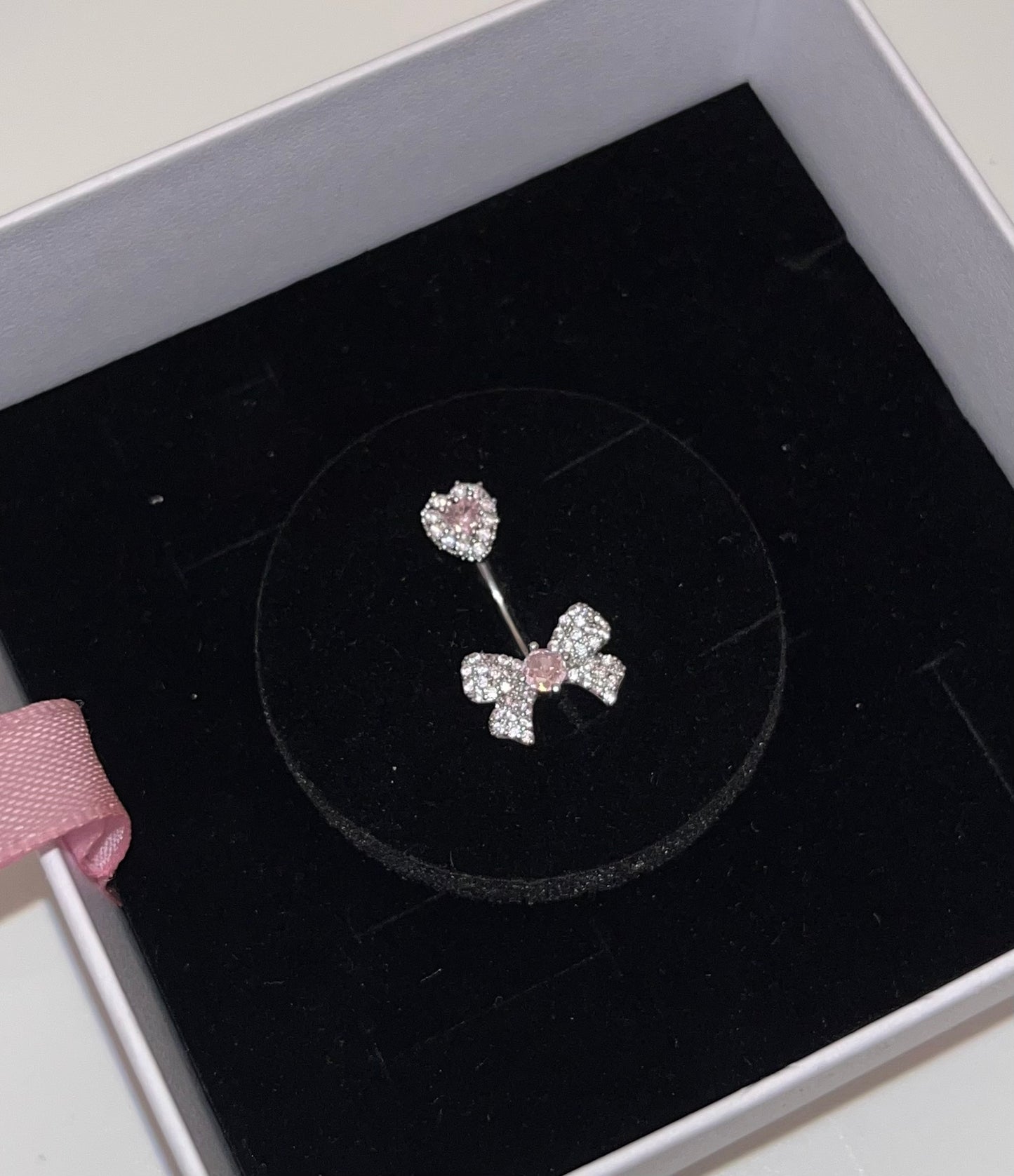 Bowtastic Belly Bar Silver and Pink