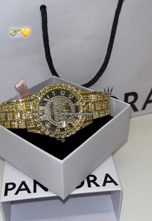 gold glamour watch