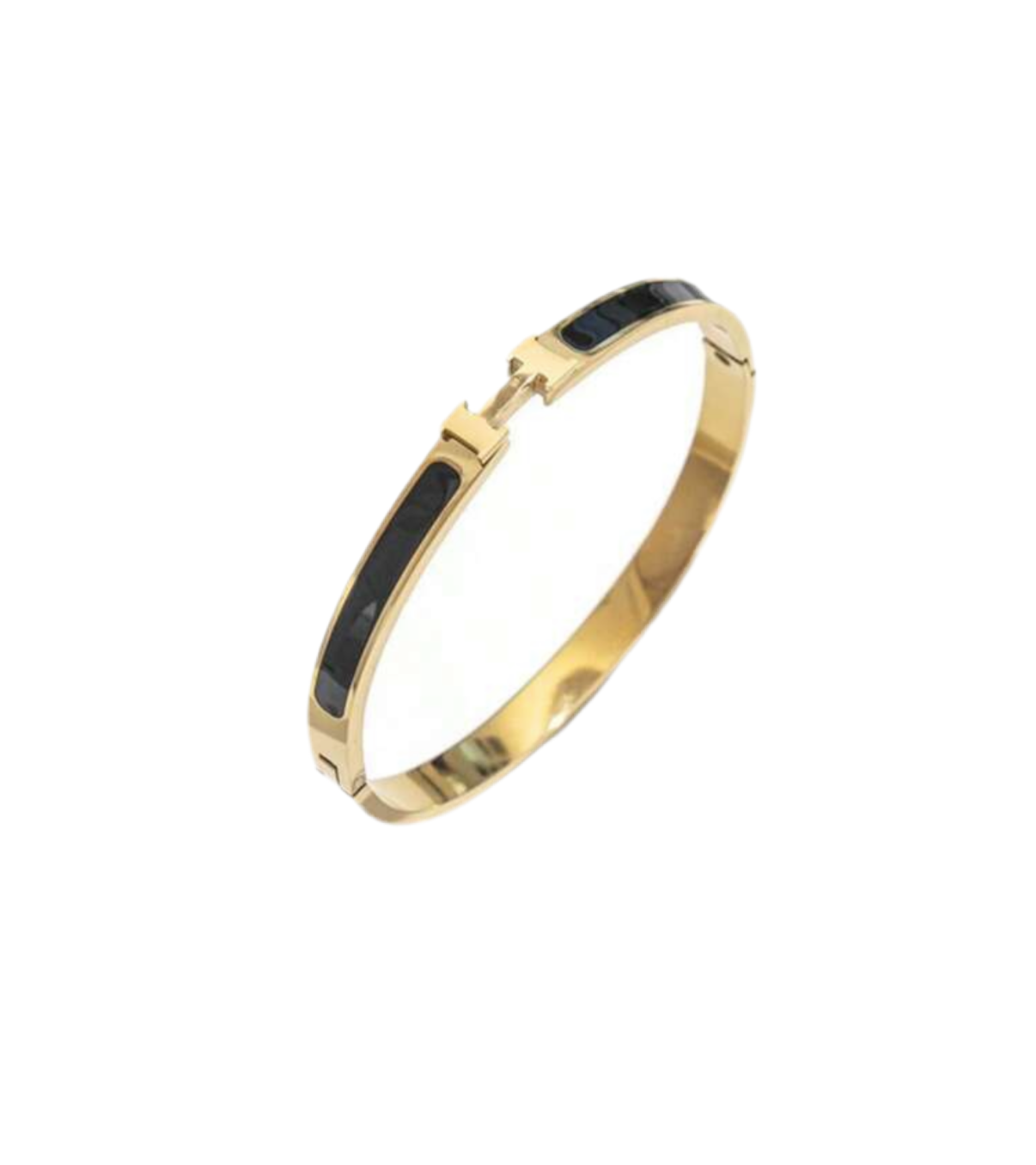 Black and Gold H Bangle