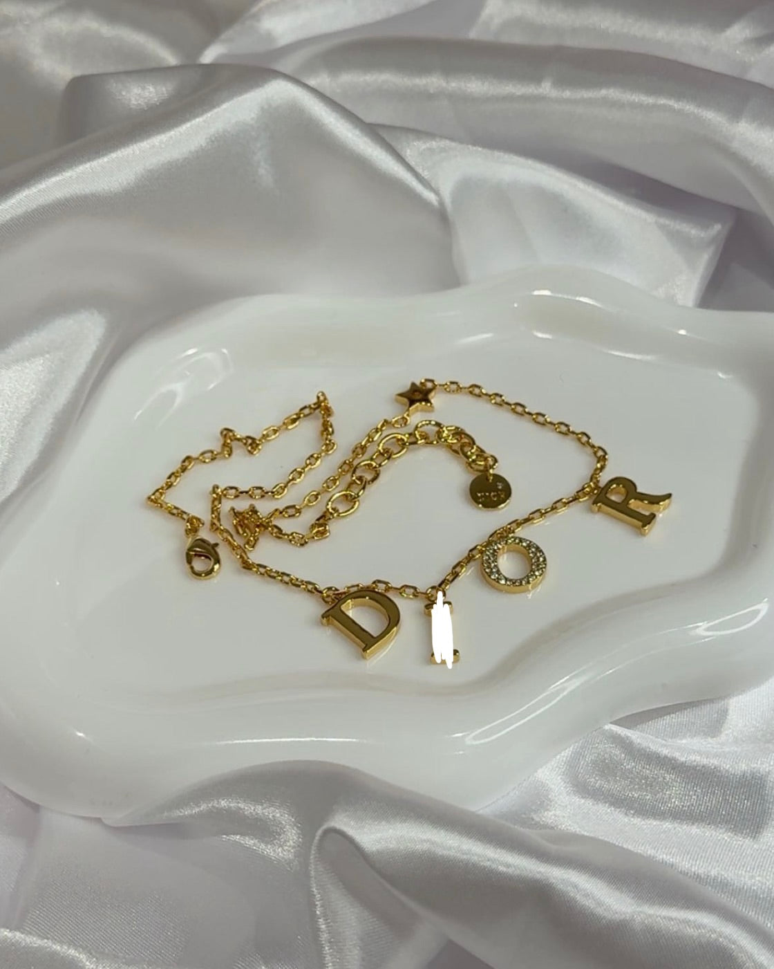 Gold Diamanté CD Necklace