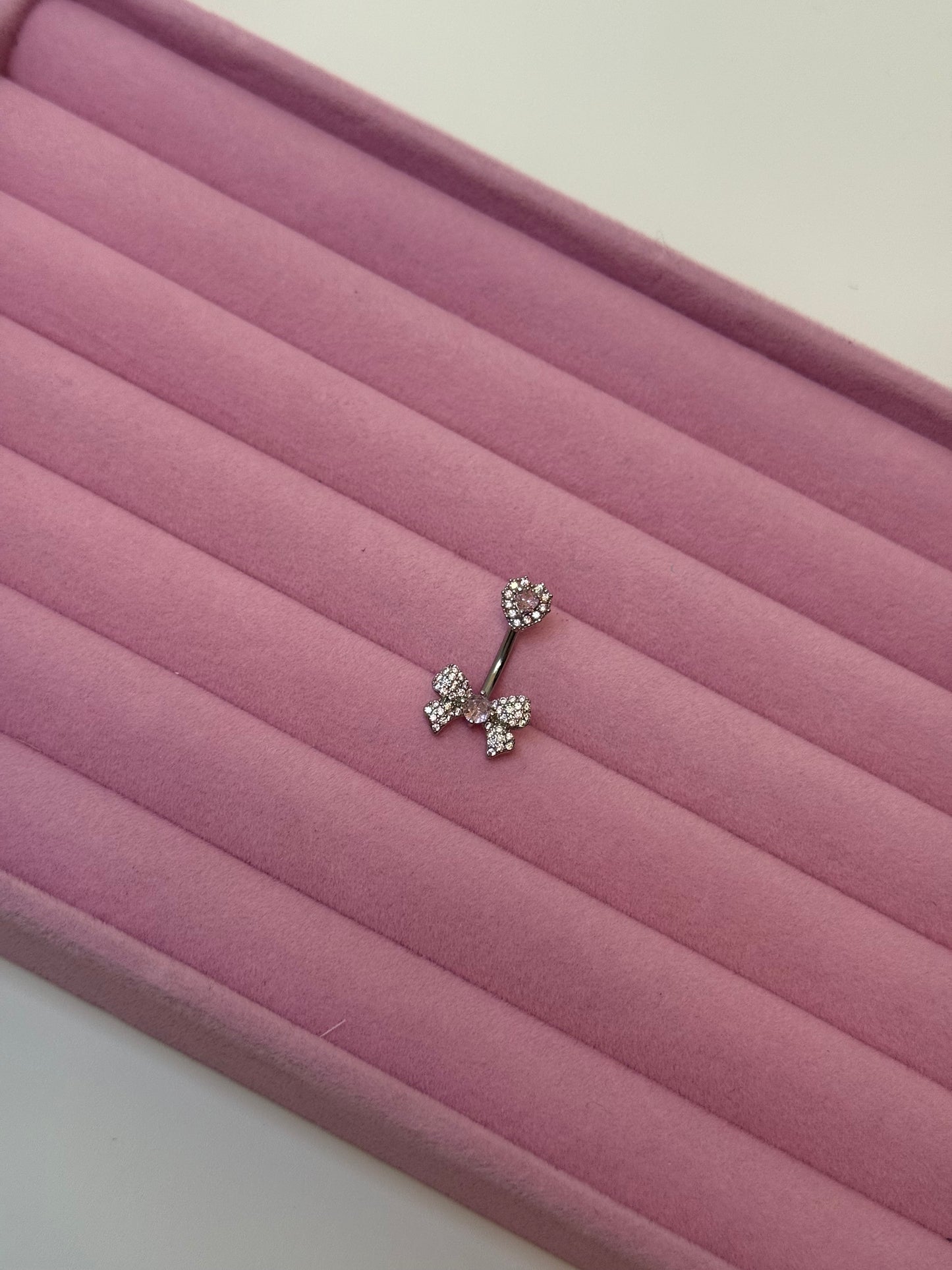 Bowtastic Belly Bar Silver and Pink